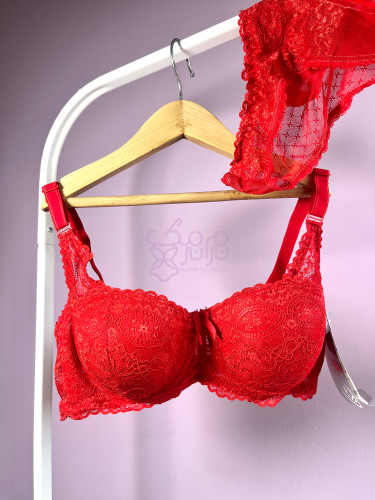 ست شورت و سوتین اسفنجی نرم نرمک رنگ قرمز