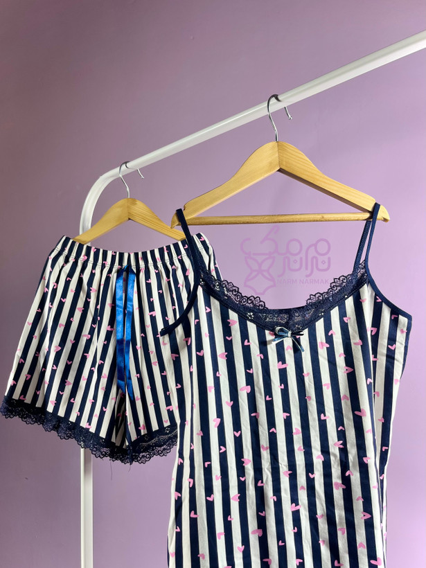 ست تاپ و شلوارک نخ پنبه