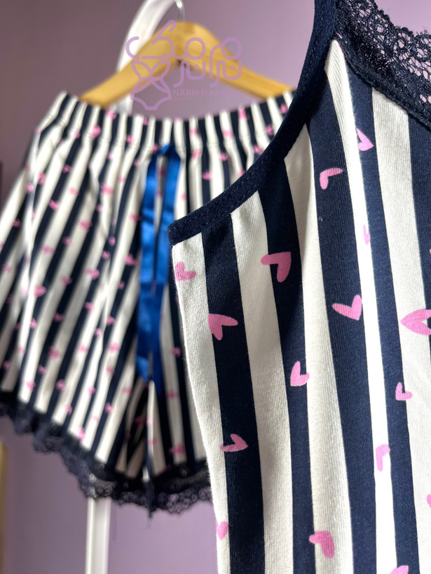 تاپ و شلوارک لبه توری