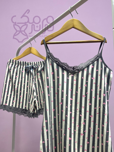 ست تاپ و شلوارک نخ پنبه