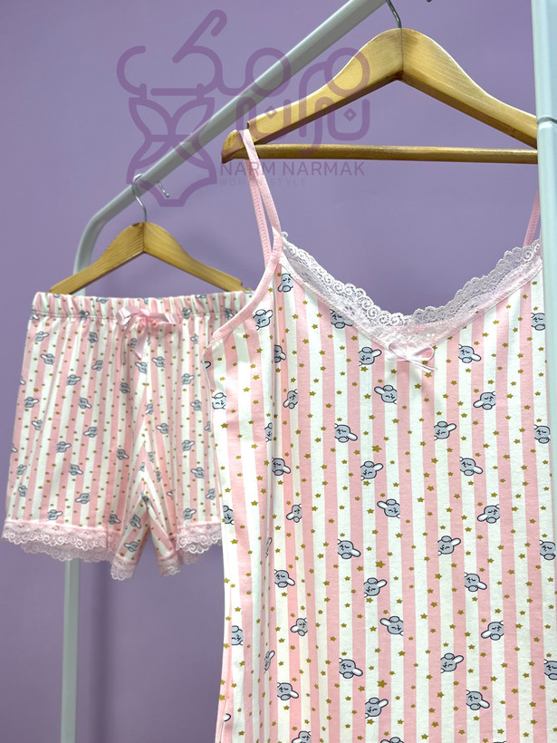 ست تاپ و شلوارک نخ پنبه