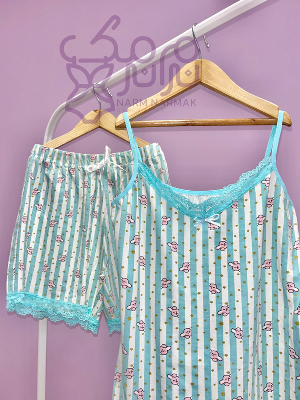 ست تاپ و شلوارک نخ پنبه نرم نرمک