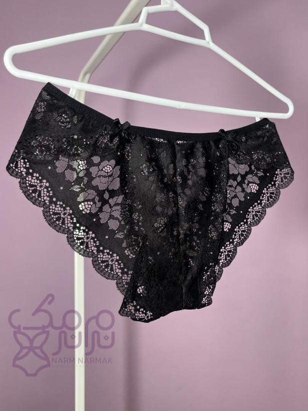 شورت مشکی دانتل نرم نرمک