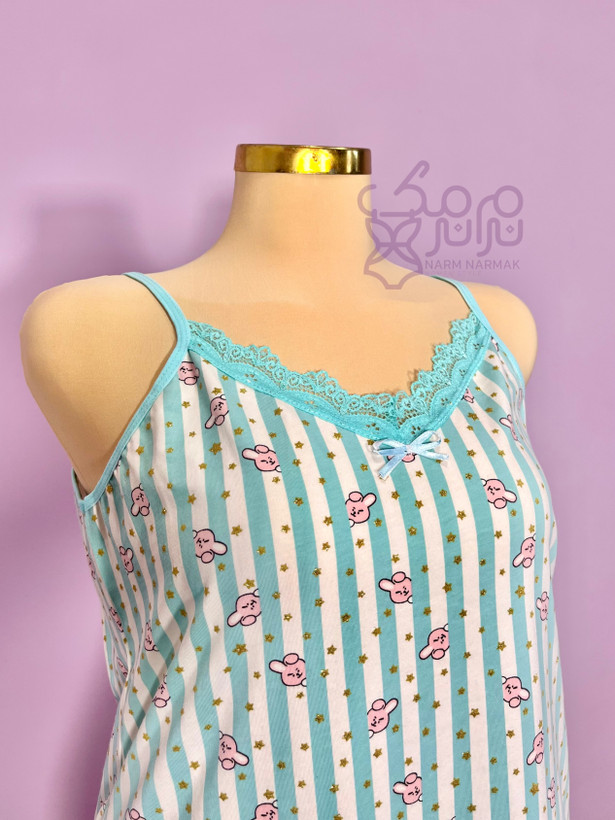 پیراهن آستین بندی آبی