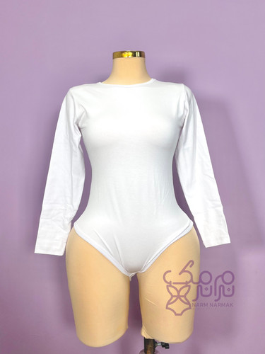 بادی آستین بلند سفید