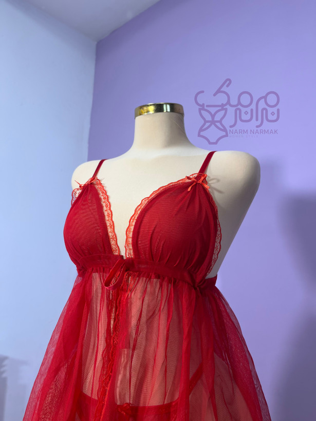 لباس خواب توری فانتزی با بند گردنی