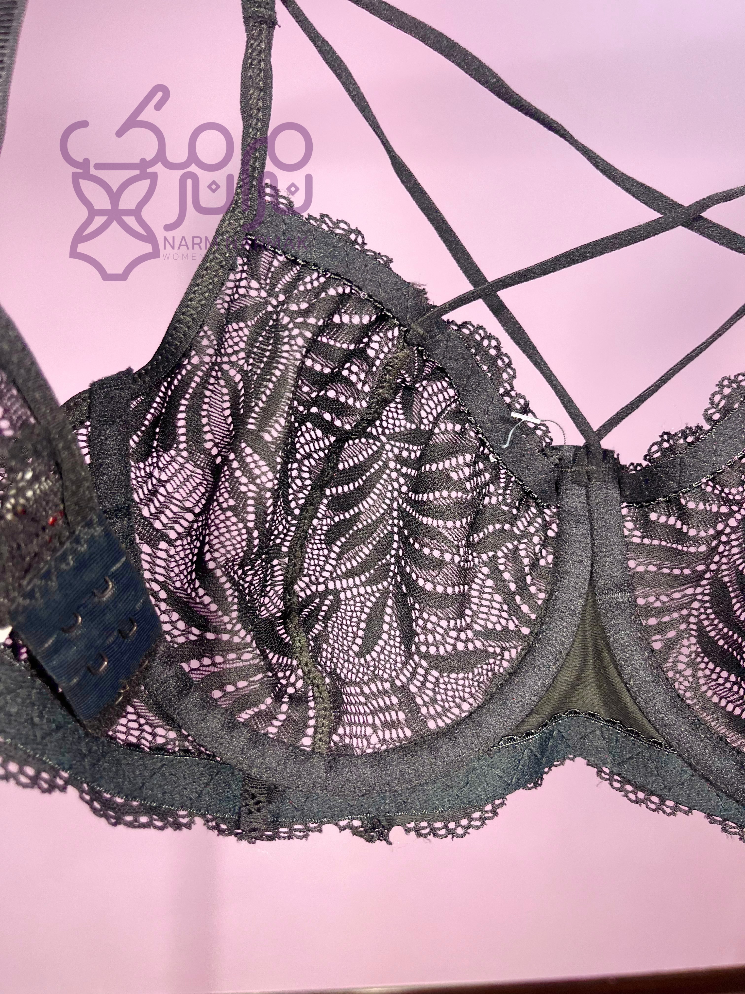 سوتین گیپور مشکی | نرم نرمک